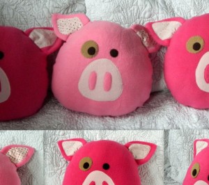 pink piggy pillow
