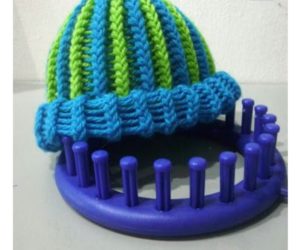 knit hat on loom